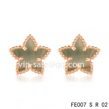 Imitation Van Cleef & Arpels Sweet Alhambra Star Pink Earrings,Brown Mother-Of-Pearl